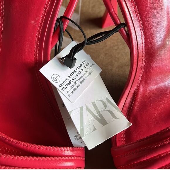 NWT ZARA Women’s Hot Pink High Heeled Strap Sandals size (41) US 10 - Picture 6 of 16